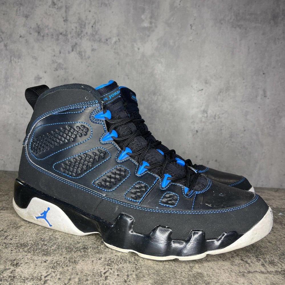 Jordan 9 Retro Photo Blue Black Button Men's Size 10.5 [302370-007]